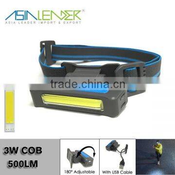 Professsional Lighting Products BT-4901 7 Light Level 3W Head Light, COB USB Head Lamp