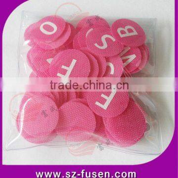 100%nylon pink hook and loop letters