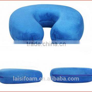 100% polyester u shape pillow for neck pillow memory foam travel neck pillow LS-U-020-D