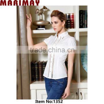 2015 Working Uniform Design Woman Lace Top Office Uniform photo-4