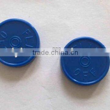 13mm blue plastic and aluminum flip off cap