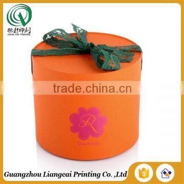 Fancy small light bio-degradable safe customized cute round jewel box with ribbon