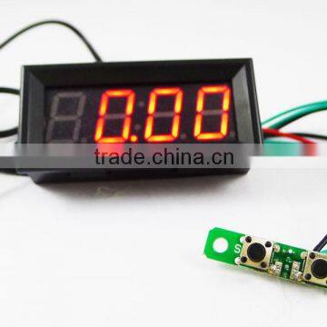 3in1 Panel Meter DC 12V/24V 0.56" RED LED Time/Voltage/Temp Monitor Meter