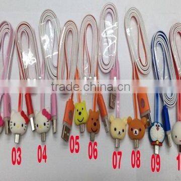 cute micro led lighting usb cable,usb assembly line data cable for samsung , android made in China