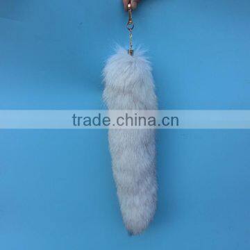 Genuine Fox Tail Fur Blue Fox Tail Keychain for Bag and Garments photo-3