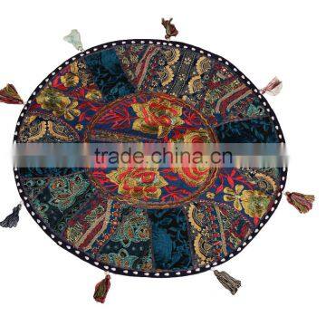 Indian Meditation cushion Floor cushion Round cushion Room decor sari cushion Patchwork pillow