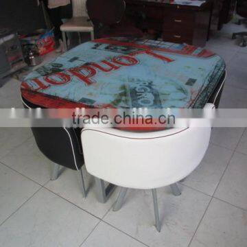 1 Table and 4 Chairs Dining Set Saving More Space photo-5