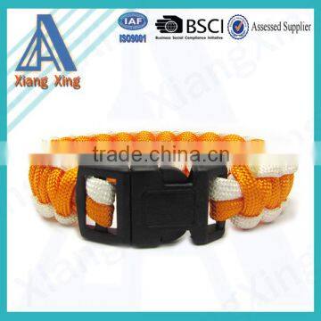 military braided compass survival paracord bracelet with fire starter buckle