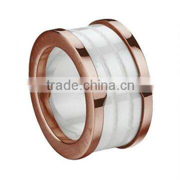 Unique Jewelry Rose Gold Plating Tungsten And Ceramic Ring
