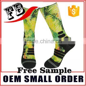 custom sublimation printing mesh basketball combed cotton yellow socks in high quality                        
                                                Quality Choice