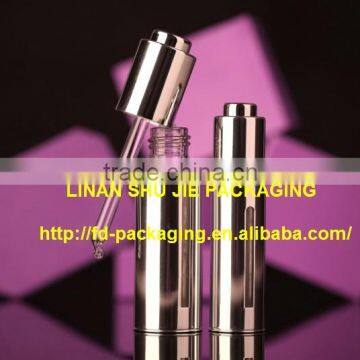 glass vial with aluminum shell with push button