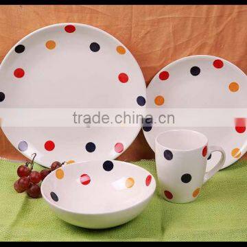 Dots Design Stoneware Tableware Made in China 16pcs Ceramic Dinnerware and Stoneware Dinner Set photo-3