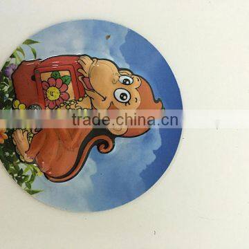 round shape monkey animal 3d pvc fridge magnet