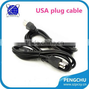 USA ac power cable 0.75mm pure cooper material UL certified