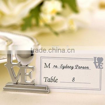 Silver LOVE Place Card Holders with Matching Place Cards