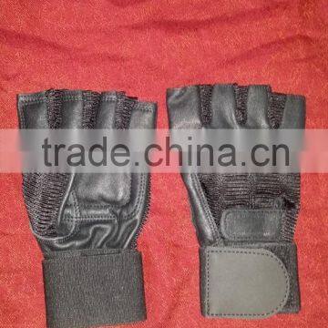 Weight Lifting Gloves/ Black Goat Leather Fitness gloves