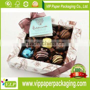 CHEAP SMALL PAPER CHOCOLATE BOX WITH SURFACE FINISH DECORATION NICE