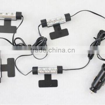 4 in 1 3pcs LED 12V Car Auto Interior Atmosphere Lights Decoration Lamp Blue colors                        
                                                Quality Choice