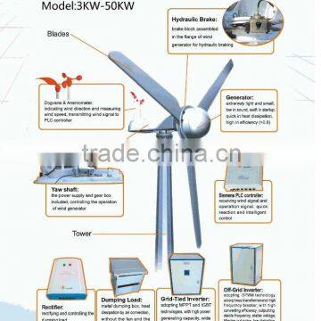 Low Rpm 50KW/60kW/100kW Wind Turbine Wind Power Generator Windkraftanlage Windrad Eolica Turbina
