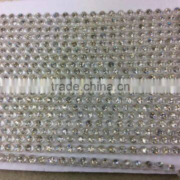 4mm rhinestone cup chain on clear base 10yards crystal stone trimming garment supplies