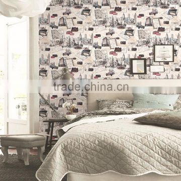 Glitter fabric wallpaper 3d style china manufacturer waterproff