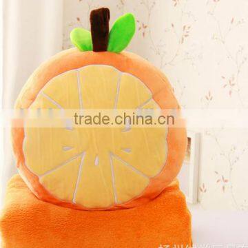 Lovely Cartoon Fruit Style 1x 1.7m Watermelon Strawberry Orange Children Plush 2 in 1 Set Folding Pillow Blanket photo-6