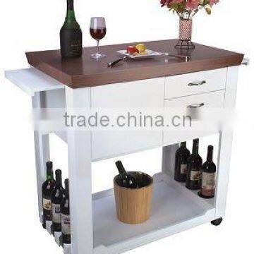 Multipurpose Wooden Wine Trolley