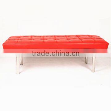 Jewelry Red leather French style Barcelona bench 2 seater