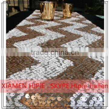 banquet polyester champagne sequins table runner table cloth