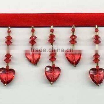 Crystal Tassel Bead Fringe with trim for curtain decor