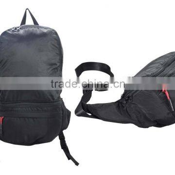 Recent popular polyester foldable backpack / folding sport travel foldable backpack alibaba china