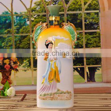 High quality Hot sales FRANZ Four Beauties Ceramic decoration Wine bottle