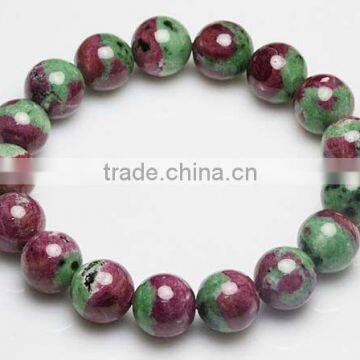 10mm nice natural ruby zoisite gemstone bracelet