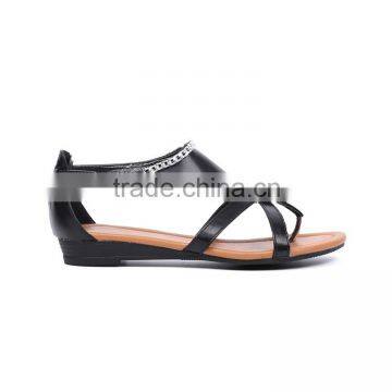 CX053 latest ladies thong sandals with chain detail