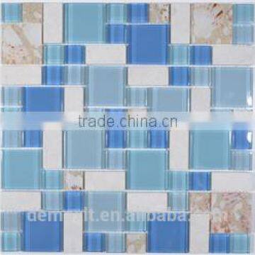 2014 Most Popular Stone Mix Crystal Glass Mosaic 300*300MM