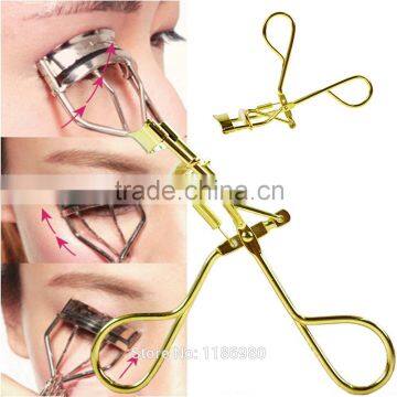 2016 Fashion Eyelashes Curlers Women Wonderful Pro Handle False Eye Lashes Curling Clip Gold Color Beauty Makeup Cosmetic Tool