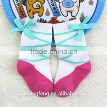 Customized beautiful baby socks with fashion bowknot made of cotton soft and breathable