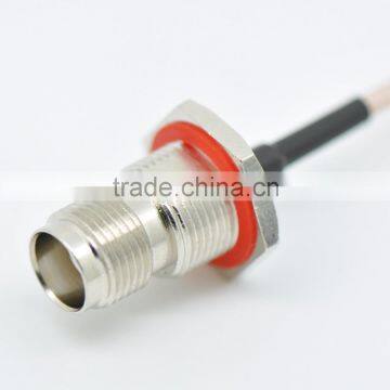 GOOD QUALITY TNC female bulkhead connector straight to cable RG316