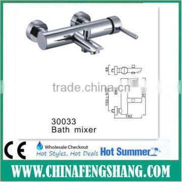 Wall mounted waterfall bath and shower mixer tap for bathroom