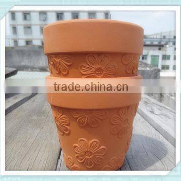 Terracotta Emboss Flower Pot With Flower Emboss photo-5