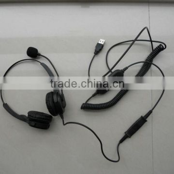 binaural USB headset with MIC microphone & QD cord