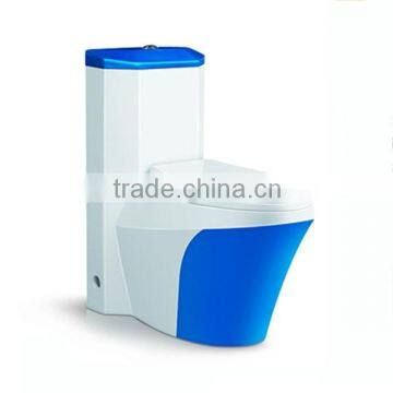 Sanitary Ware Bathroom One Piece Blue Toilet