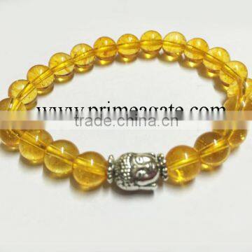 wholesale fashion agate stone natural Citrine bracelet with Buddha