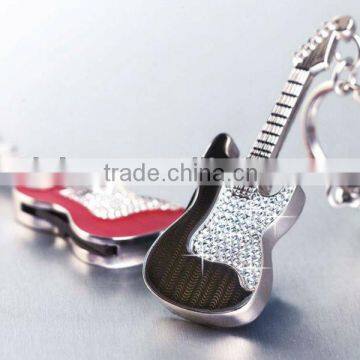 handmade guitar usb stick, jewelry/crystal guitar usb, mini guitar shape usb with free keychain