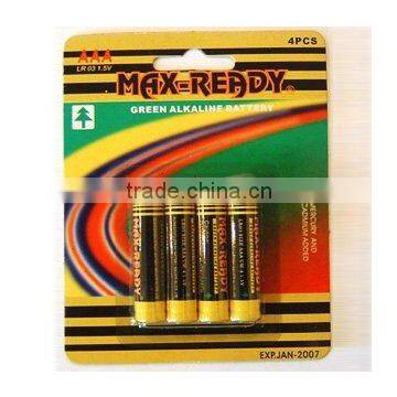 LR03 SIZE AAA UM-4 ALKALINE DRY CELL BATTERY 4PCS/CARD