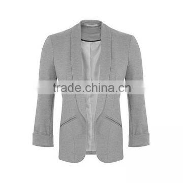 Bulk Wholesale Jacket For Women Long Sleeve Open Ponte Blazer In Grey