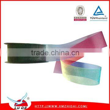 2015 Direct factory Sublimation printed rainbow organza ribbon