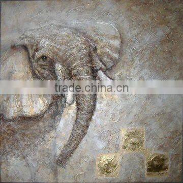 Ready to hang diy oil painting art by numbers animal elephants