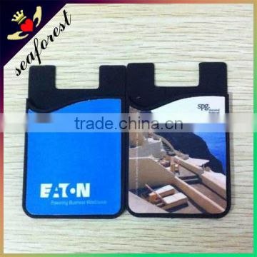 Eco-friendly silicone custom printing adhesive phone card holder