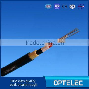 24core Single Mode Optical Fiber Cable ADSS 100m Span / Power Optical Cable